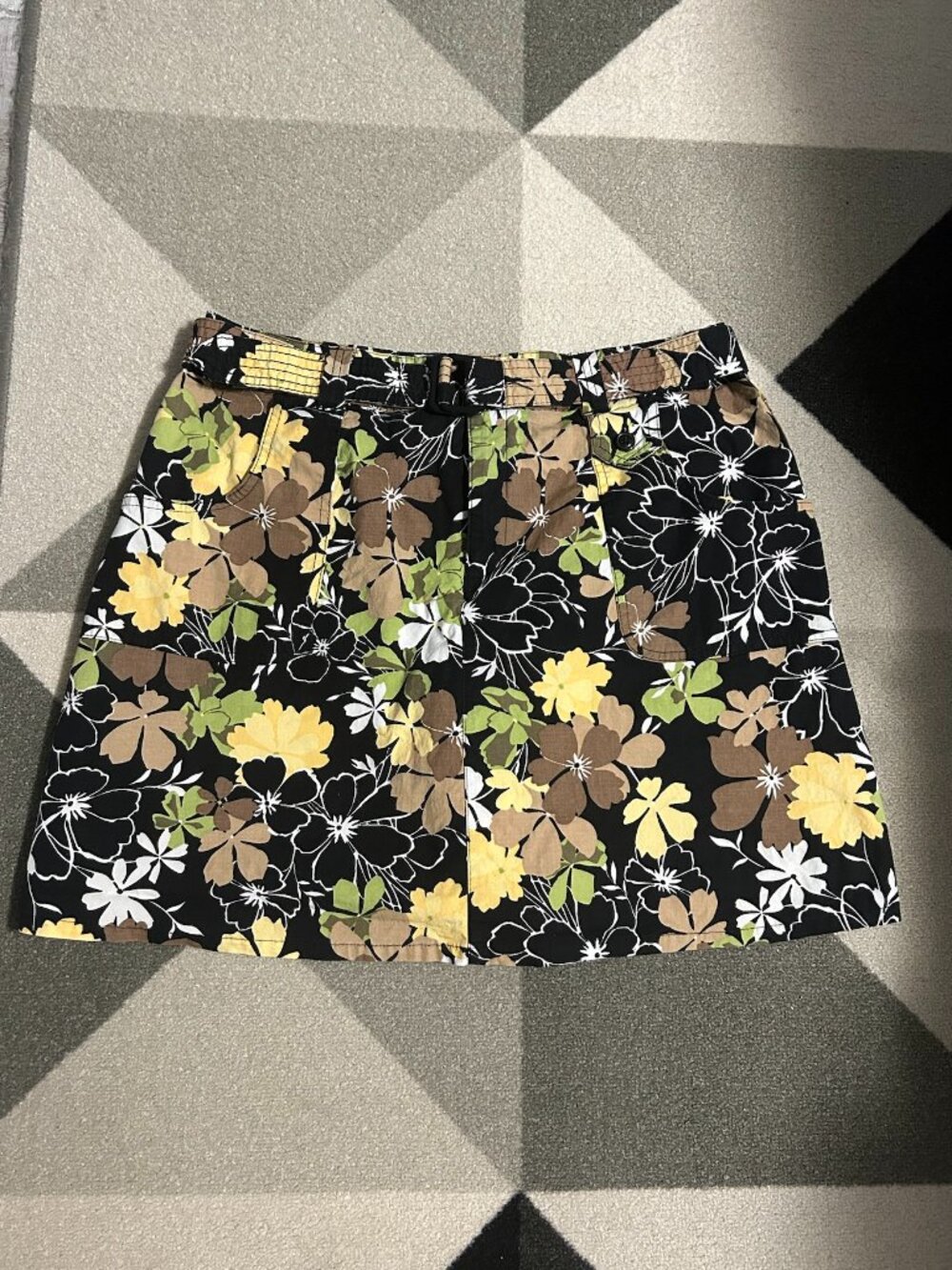 White Stag Floral Print Belted Skort Women's Size 12